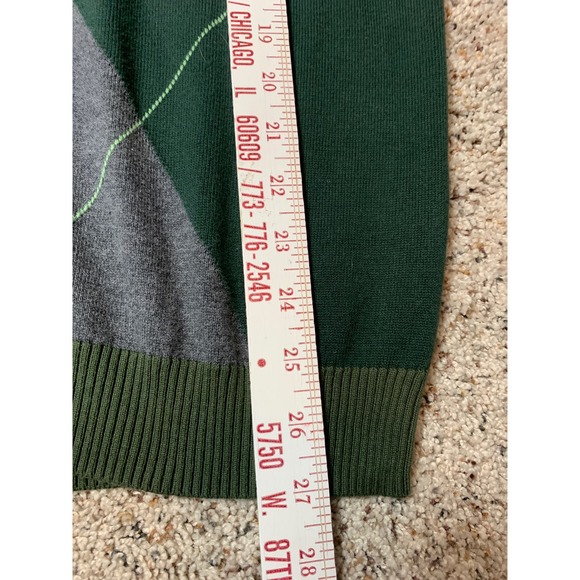 Perry Ellis 1/4 Zip Men's Sweater Pullover Argyle Mock Rockabilly Preppy Core - Picture 3 of 7